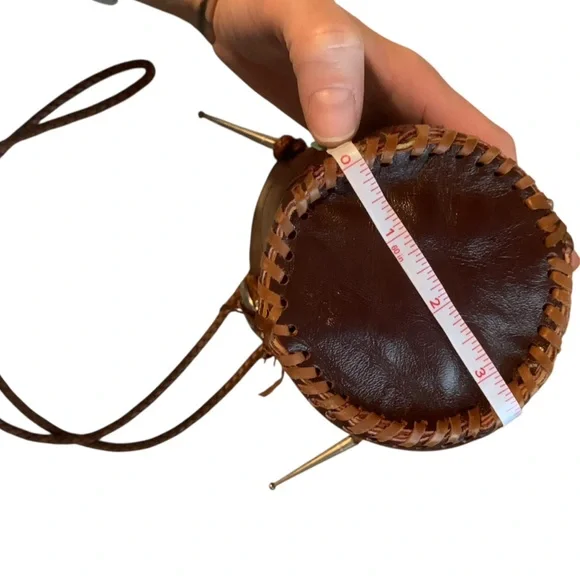 Leather Mini Bucket Bag by Justin Boots Western Star Concho VTG - Picture 9 of 11